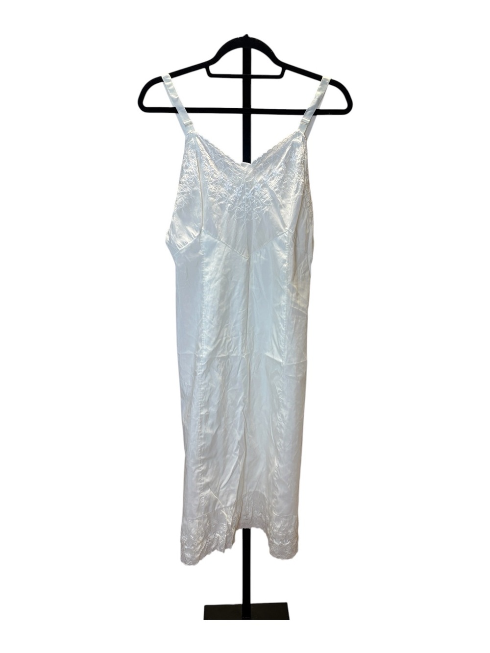 Classic White Lace-Trim Slip Dress